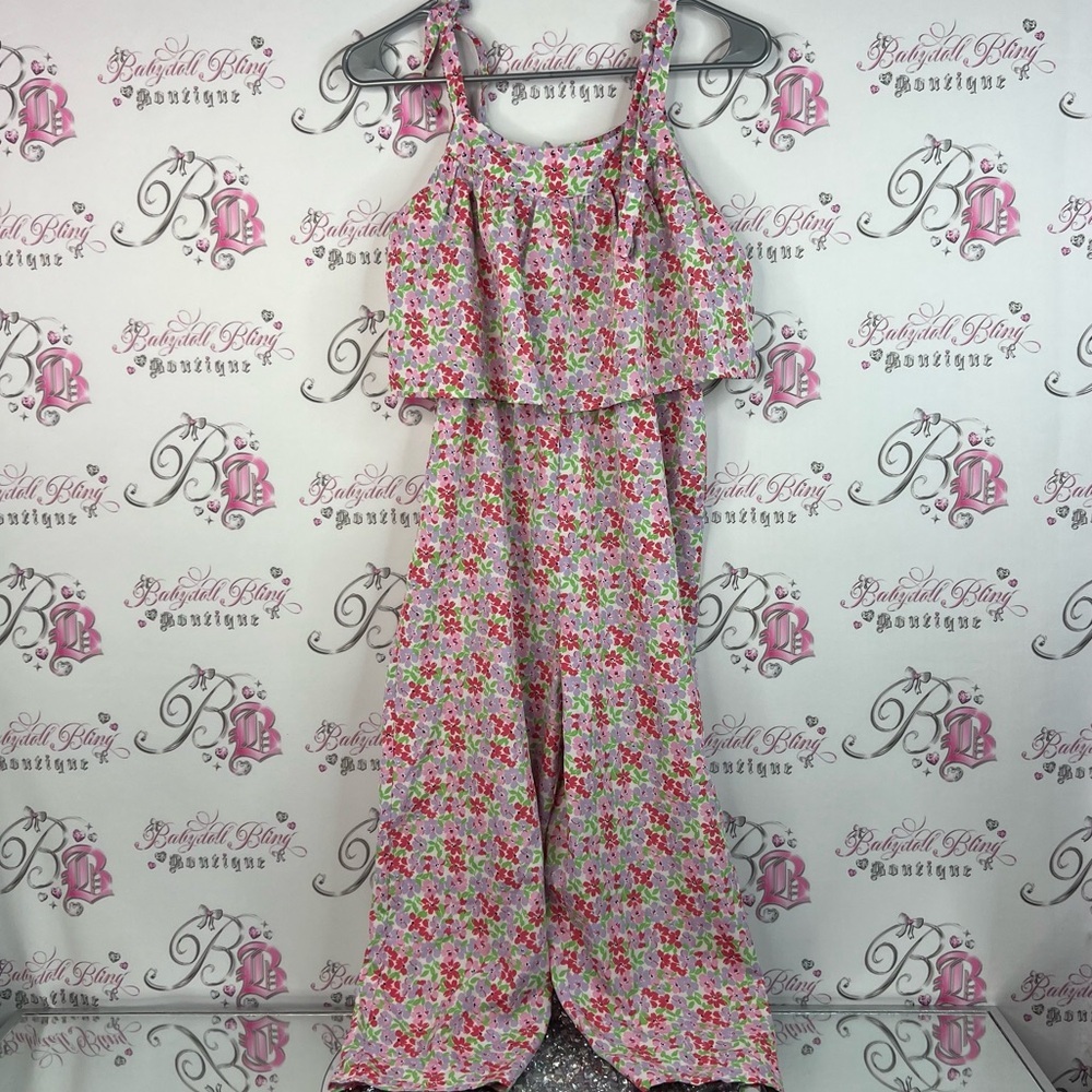 Japna girls one piece pants suit flowers Floral purple green Pink Jumpsuit